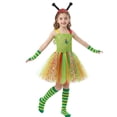thumbnail image 2 of LPKRT Girls Toddler Girls Cute Caterpillar Outfit Set Colorful Tulle Tutu Dress With Matching Accessories Role Play Stage Clothes Sets Green 4-5 Years, 2 of 9