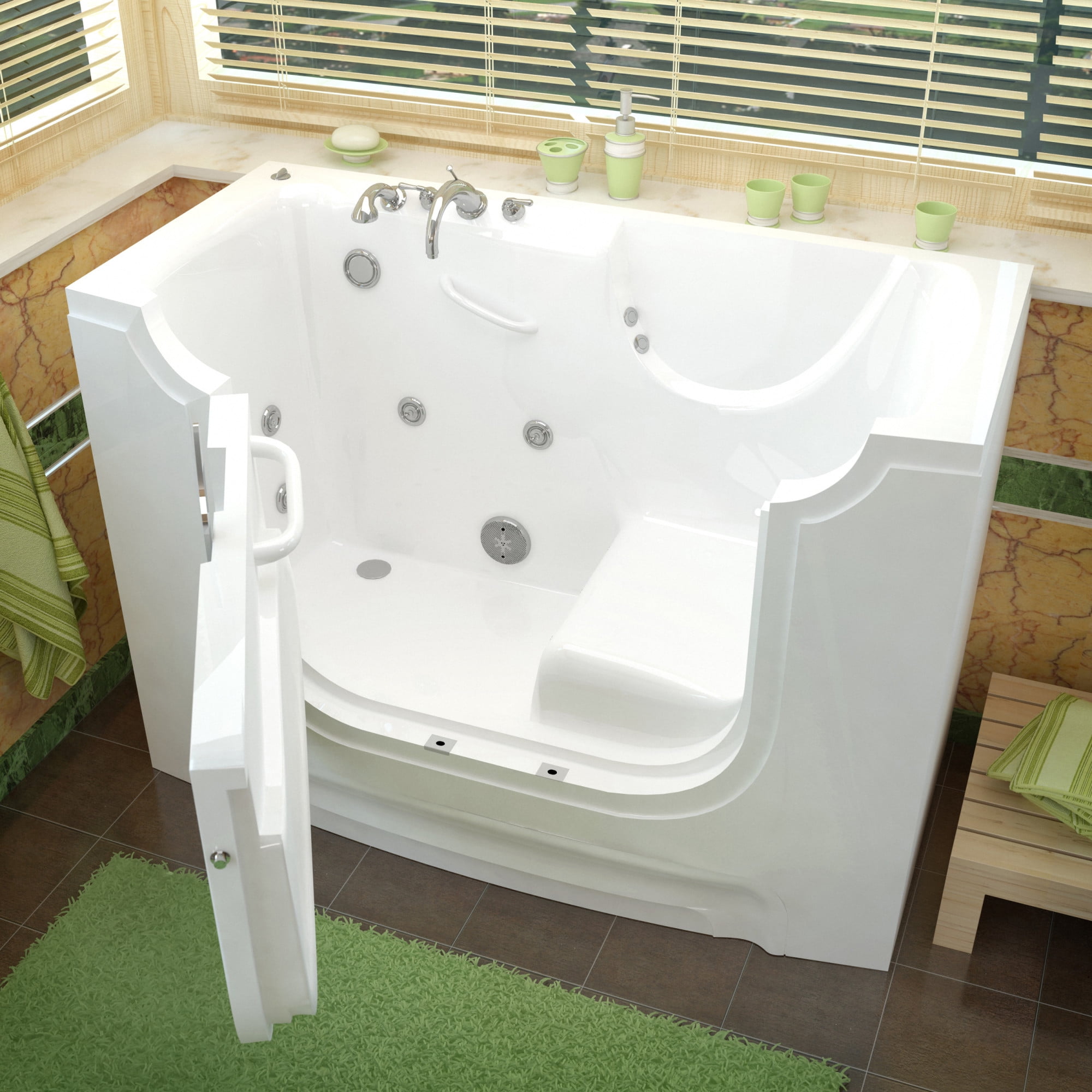 Avano Av3060wcalh Wheelchair Accessible Tubs 60" Gel Coated Whirlpool Bathtub For Alcove