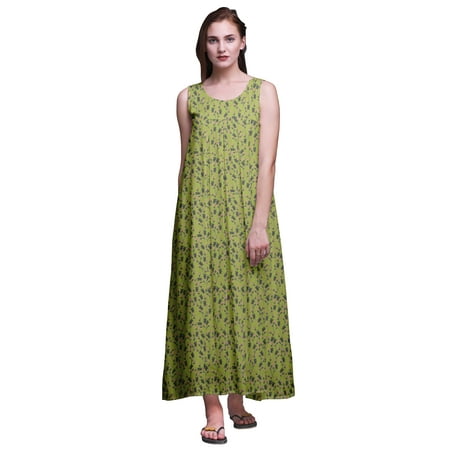 

Bimba Rayon Sleeveless Night Gown For Womens Rayon Printed Nightwear Ladies Sleepwear-XS