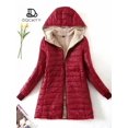 thumbnail image 3 of Women's Jacket Winter New Mid Length Edition Fit Plus Fleece Cotton Coat Lamb Fleece, 3 of 6