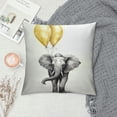 thumbnail image 2 of GOSMITH  Yellow Style Pillowcase Inspirational Quote Words Animal Fruit Pattern Home Decorative Super Soft Throw Pillow Case Cushion Cover(Elephant with Balloon), 2 of 5