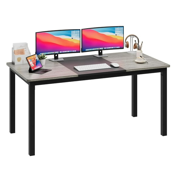 GloryStar Large Modern Computer Desk, Sturdy Black Metal Frame, Perfect for Home Office, Study, or Gaming Setup
