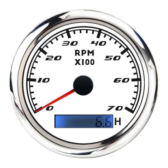 Velocímetro Universal 12v/24v Cuentakilómetros 85mm 0-7000rpm Blanco