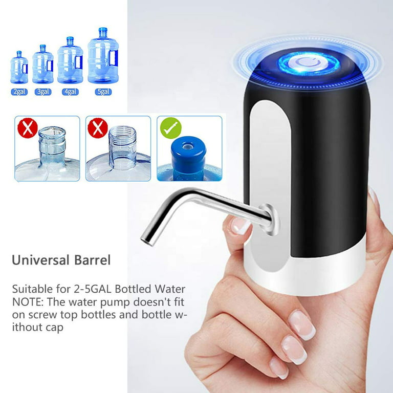 Water Bottle Pump Electric Water Dispenser USB Charging Automatic Drinking Water Pump for Universal 5 Gallon Bottle Home Kitchen Office Use, Upgrade