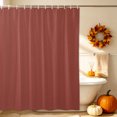 thumbnail image 3 of Terracotta Solid Color Shower Curtain, Waterproof Shower Curtains for Bathroom, Modern Minimalist Pure Color Washable Fabric Bathtub Curtain Set Bath Decor with 12 Hooks Long 72"x84", 3 of 8
