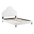 thumbnail image 2 of Modway Gwyneth Tufted Performance Velvet Queen Platform Bed in White, 2 of 11