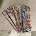 thumbnail image 5 of Compatible with iPhone 13 pro max Bling Plating Case, Luxury Glitter Cute 3D Rhinestone Diamond Sparkly Shiny Clear Case for Women Girls Shockproof Camera Protective Back Cover - Purple, 5 of 10