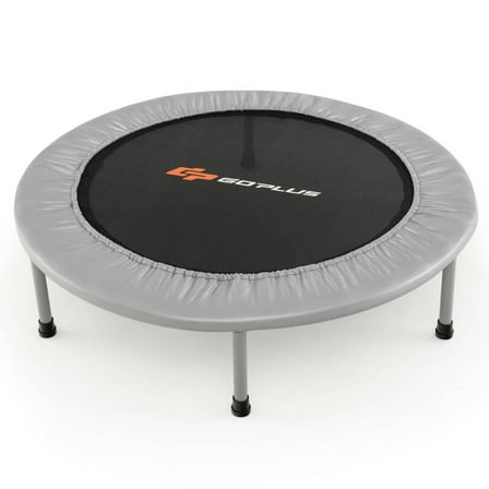 Spaco 38 Inch Mini Folding Trampoline Portable Recreational Fitness Rebounder-Gray, Bounce Trampoline for Outdoor as Garden, Park