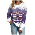 thumbnail image 6 of larppty Christmas Sweatshirts Womens Ugly Xmas Wine Glass Pattern Funny Holiday Pullover Christmas Costumes (Purple, S）, 6 of 9