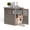 Brown, variant on fazzn Dog Crate Furniture End Table Night Stand with Lockable Latch for Small to Large Dogs, Modern Indoor Kennel Side Table.Black/Brown