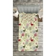 thumbnail image 3 of Ambesonne Winter Quilted Bedspread Set 2 Pcs, Deer Flowers Christmas, Twin Size, Olive Green Pale Green, 3 of 3
