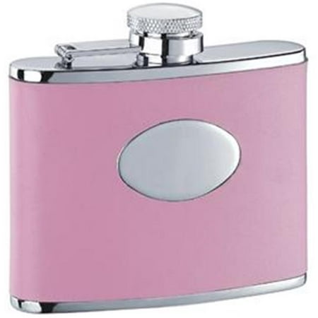 

Candy Pink Leather Stainless Steel 4oz Hip Flask