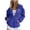 Blue, variant on Blank Zip Up Hoodie Women's Oversized Dual Pocket Plain Layering Jacket 1PC S-XXXL Plus Size Friendly