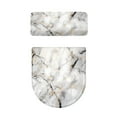 thumbnail image 5 of SEANATIVE White Marble Toilet Dust Cover Breathable Toilet Seat Cover Tank Lid Protector with Elastic Edge 2 Pieces Stain Splash Resistant Bath Room Bowl Lids Covers Accessories, 5 of 7