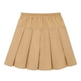 thumbnail image 4 of HILEELANG Little Girl School Uniform Pleated Scooter Skirt With lightweight built-in liner shorts Pull On Elastic Waist Skirt Khaki 7-8years, 4 of 5
