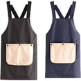 thumbnail image 1 of 2026 New Apron With Pockets Cross Back Design With Towel, Apron With Towel Attached,Pinstripe Cross-Back Kitchen, 1 of 7