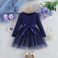 thumbnail image 5 of XEGLSBU Dresses for Girls 14-16 Girls Long Sleeve Gradient Star Dress Party Gown Autumn Fashion Formal Wear Blue Size 4-5 Years, 5 of 9