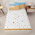 thumbnail image 4 of Homewish Waffle American Flag Zipper Twin Comforter Sets with Fitted Sheet and 2 Pillowcases For Kids,Blue Ice Cream Drip Zipper Bedding Set,Colorful Polka Dots Reversible,4-Piece, 4 of 7