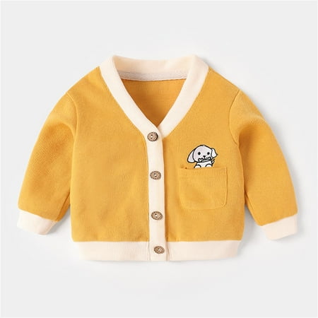 

ZMHEGW Children Baby Boys Girls Cute Cartoon Animals Pullover Blouse Tops Cardigan Outfits Clothes Kid Coats