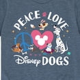 thumbnail image 3 of Disney Classics - Cats & Dogs - Peace Love Disney Dogs - Toddler And Youth Short Sleeve Graphic T-Shirt, 3 of 5