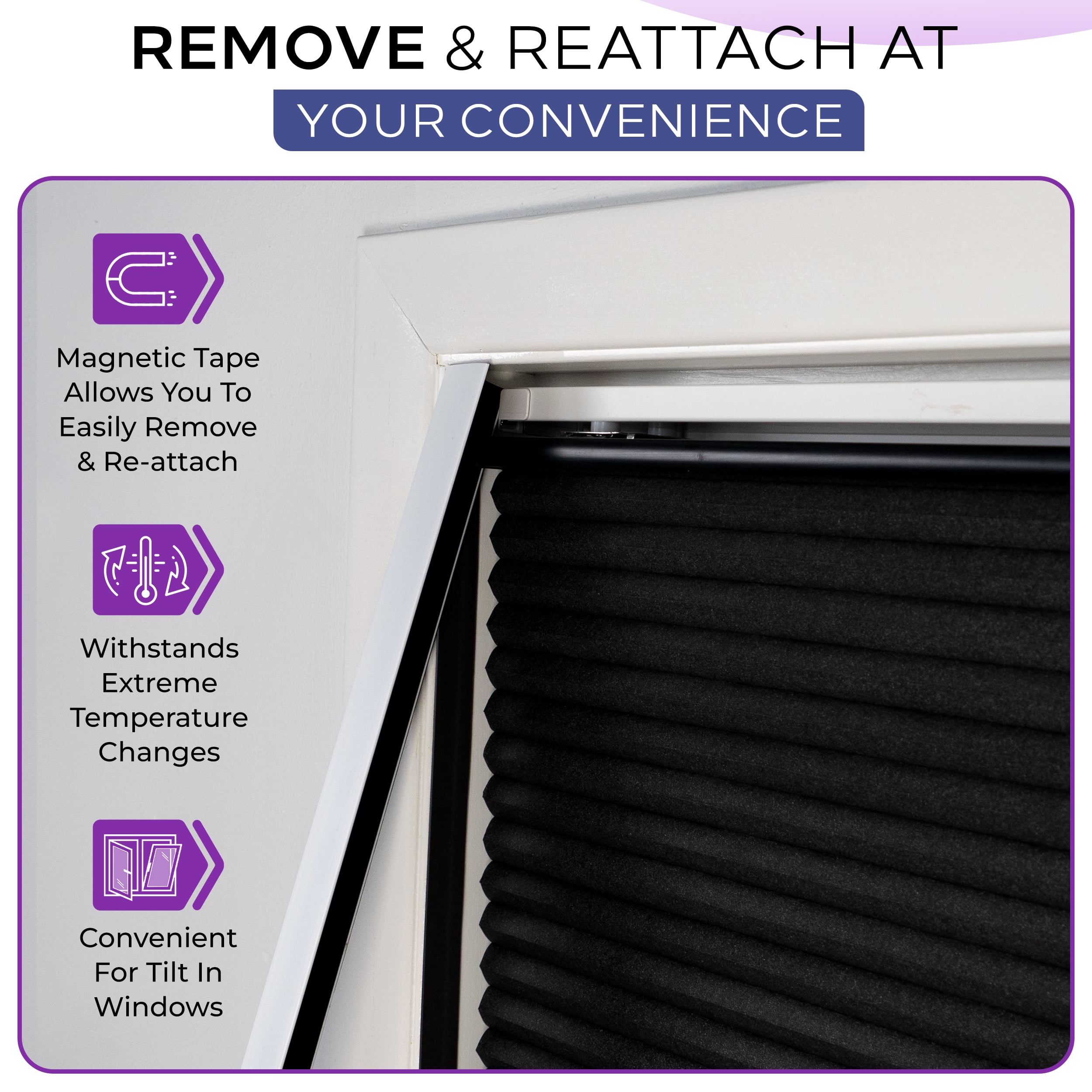 Light Blocking Strips for Along Edges of Blackout Shades-90" White