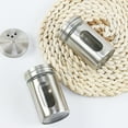 thumbnail image 3 of 3 Pack Rotating Lids Design Spice Dispenser Stainless Steel Spice Shaker Multi Function Cooking BBQ Pepper Salt Jar, 3 of 6