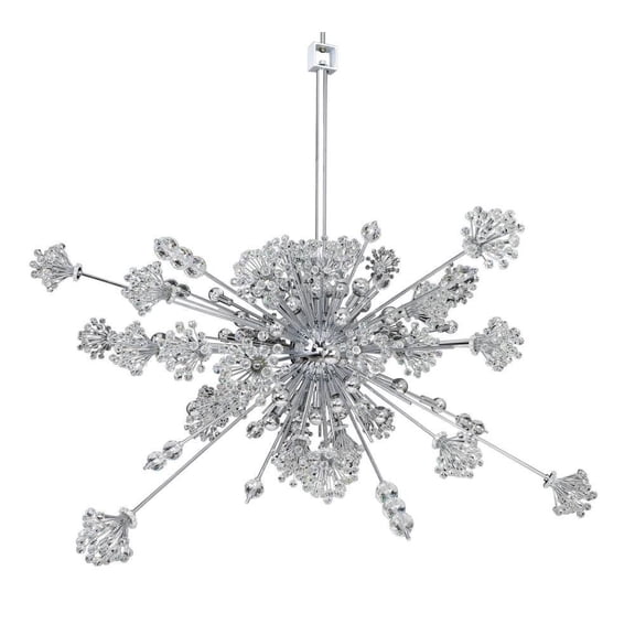 11635-018-FR001-Allegri Lighting-Constellation - Thirty Light Oval Pendant Gold  Chrome Finish with Firenze Clear Crystal