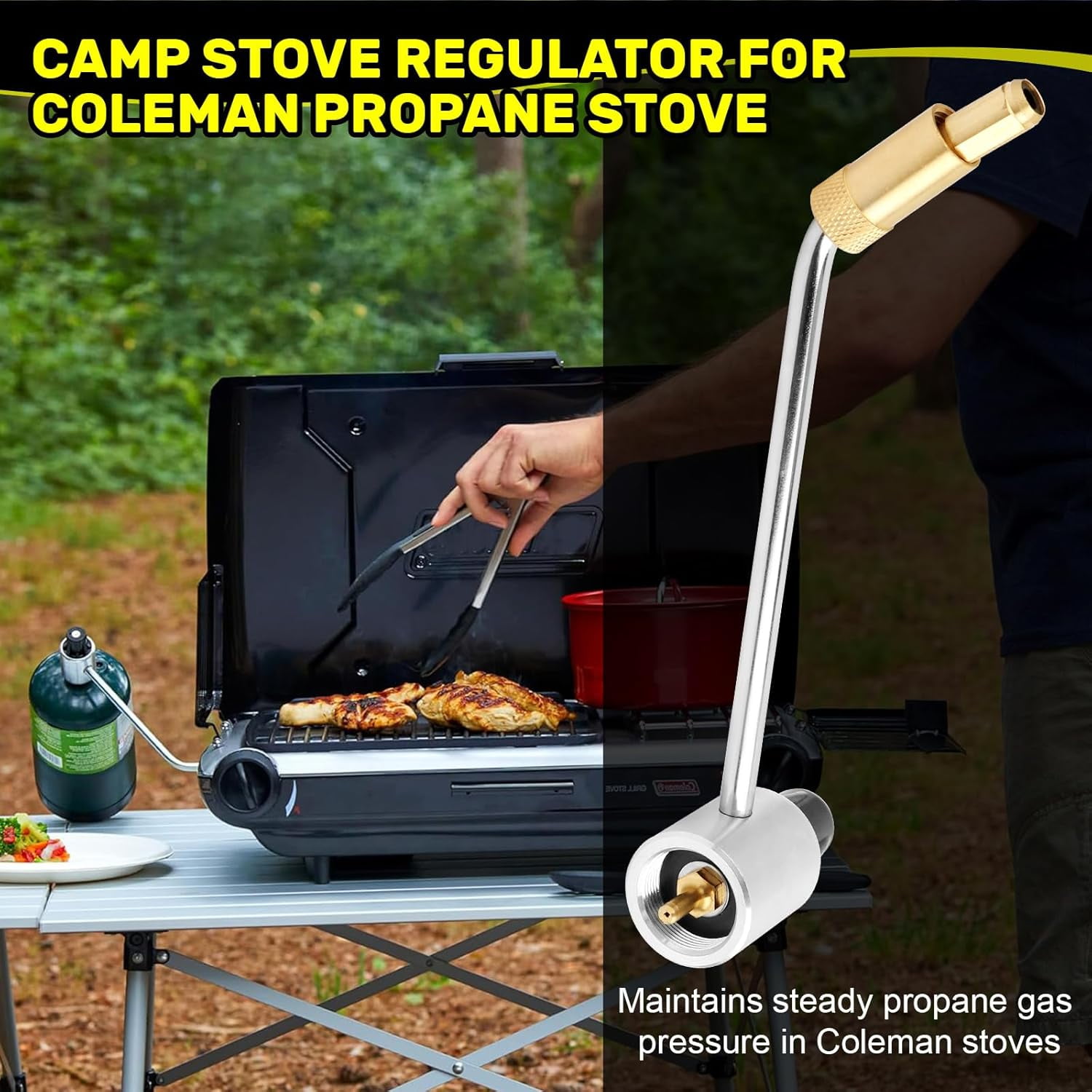 ABCISI 5430 Stove Pressure Regulator Replacement Part Compatible with Most Coleman Stoves & Grills and Fold N Go Stoves Camping Stove Regulator Keeps Propane Gas Pressure Stable