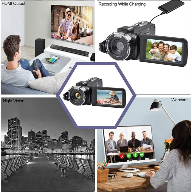 Camara de Video Professional 4k 18X Vlogging IPS 48MP 3.0