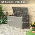 Bifanuo 100 Gallon Deck Box Lockable Resin Outdoor Storage Box ...