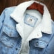 thumbnail image 2 of Chaqueta vaquera abrigada para hombre - Abrigo vaquero informal de invierno grueso y cálido, de moda, talla grande, de Tooling Boutique, color liso, de lana, talla grande, 2 of 4