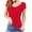 RED, variant on Women's Basic Short Sleeve Scoop Neck Stretchy Jersey Top Bodysuit