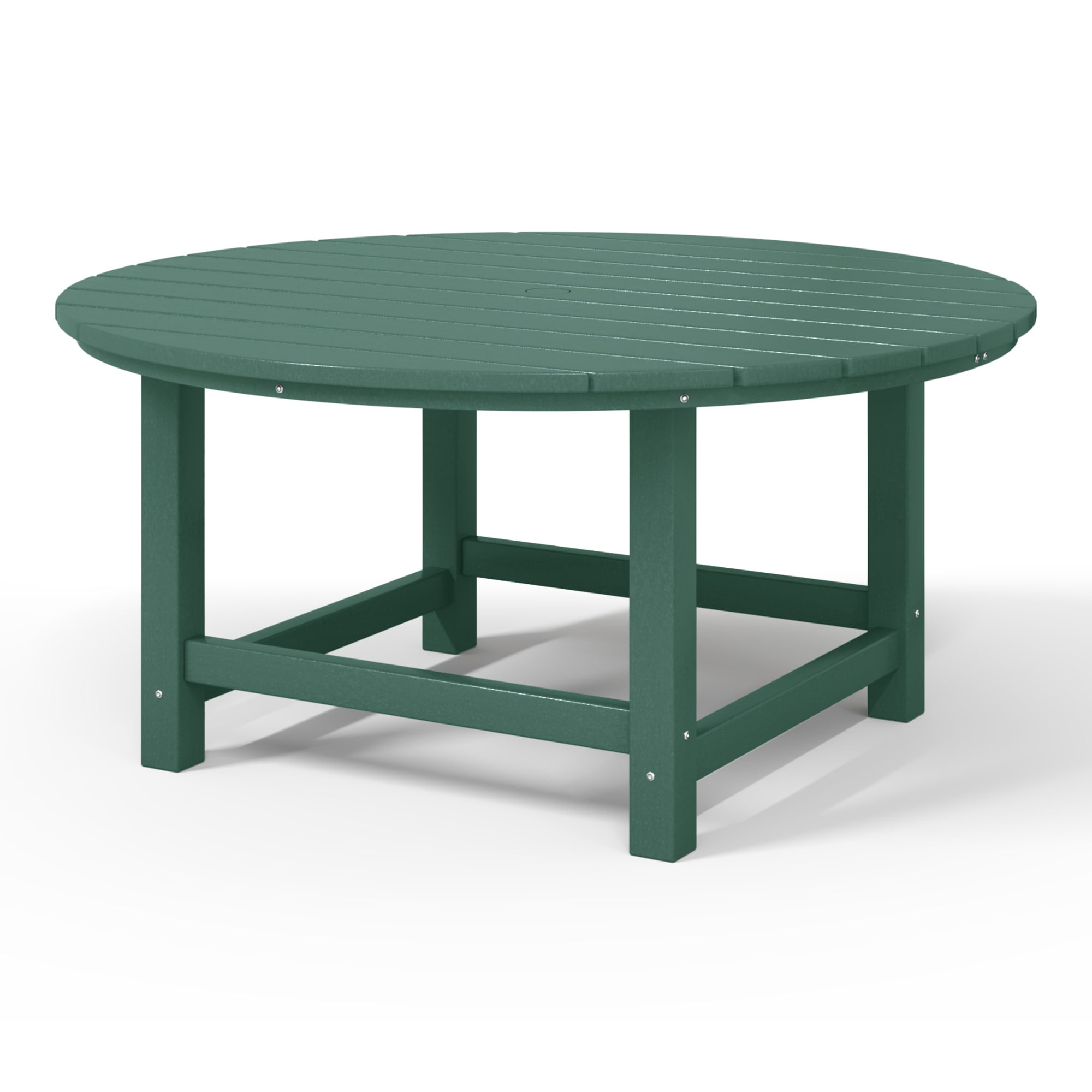 WestinTrends Malibu Low Outdoor HDPE Round Patio Coffee Table, Dark Green