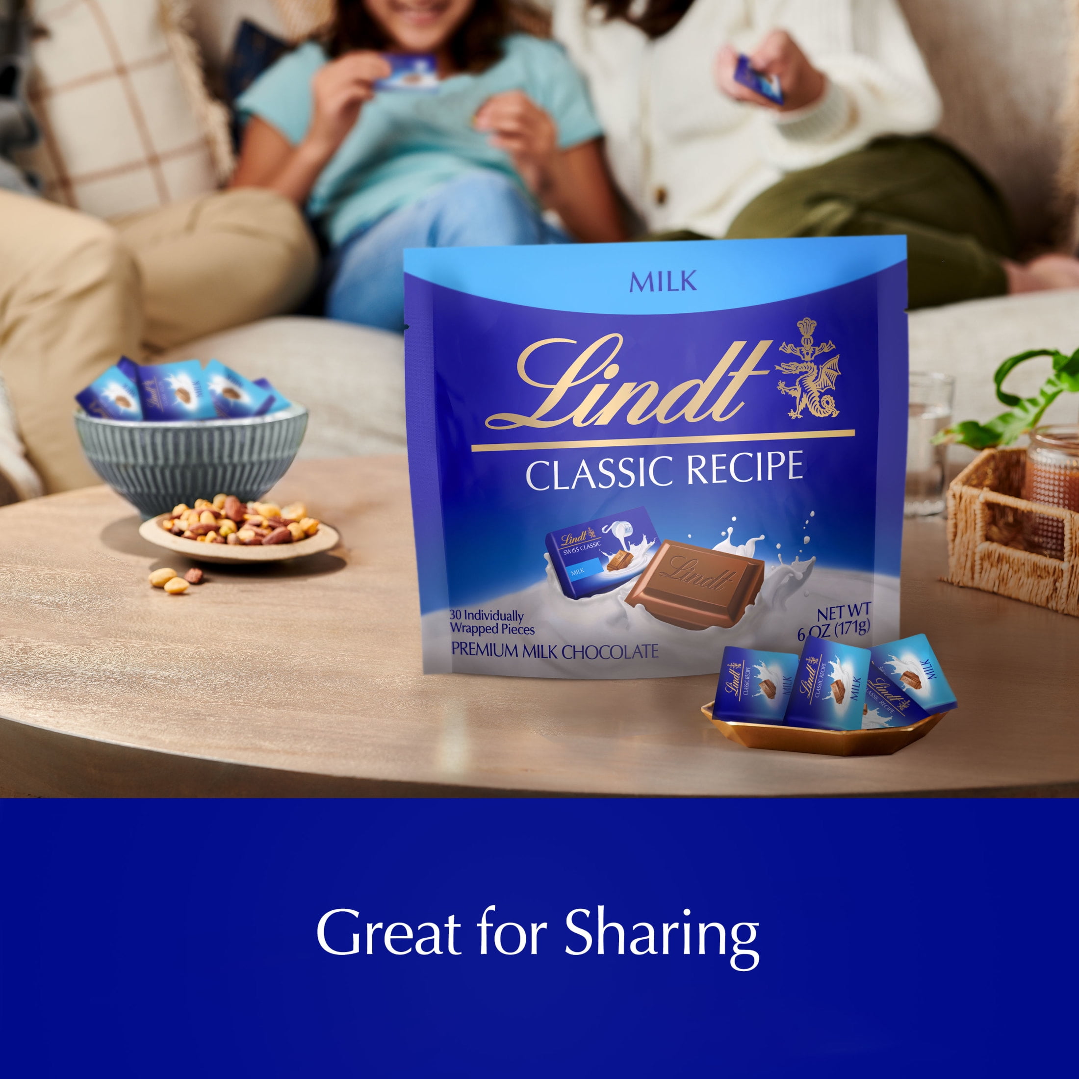 Lindt CLASSIC RECIPE Milk Chocolate Candy Individually Wrapped Pieces, 6.0 oz. Pouch
