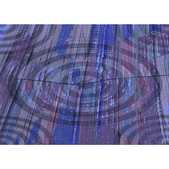Ahgly Company Indoor Rectangle Patterned DarkSlate Blue Purple Area Rugs, 3' x 5'