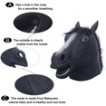 thumbnail image 3 of Máscara de cabeza de caballo, máscara de caballo espeluznante, máscara de cabeza de animal de látex, disfraces de Halloween novedosos, caballo negro (negro) BANYUO Electrónica, 3 of 6