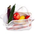 thumbnail image 2 of Bolsas de lona para compras de comestibles, paquete de 2 bolsas de tela reutilizables de alta calidad y resistentes, bolsas lavables, duraderas y ecológicas (negro+blanco), 2 of 4