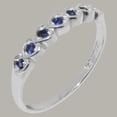 thumbnail image 2 of LBG British Made 10k White Gold Real Genuine Sapphire Womens Eternity Ring - 33 size options - Size 8.25, 2 of 9