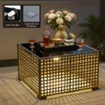 thumbnail image 2 of ODELIO 4‑Piece All‑Weather Wicker Patio Furniture Set, Outdoor Conversation Set with LED Lighted Coffee Table, Beige Cushions for Backyard Porch Garden, 2 of 9