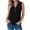 *Black, variant on VBVC Women's Cotton Linen Sleeveless Blouse , Ladies' Half Button Pleated Tank Top , Casual V Neck Summer Shirt For Women, *Light Blue , Large