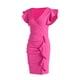 thumbnail image 5 of VISgogo Vestido de manga corta ajustado para mujer, de una pieza con escote en V profundo de color sólido en 10 colores, S / M / L / XL VISgogo moda, 5 of 9