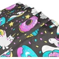thumbnail image 3 of Coolnut Shower Curtain and Rug Set Unicorns Doughnut Polyester Waterproof Bath Curtain and Mat with Hooks 72" x 72", 3 of 6
