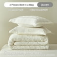thumbnail image 6 of Davulos Queen Comforter Sets White,3 Pieces Boho Bed in a Bag Shabby Chic Checkered Pattern Complete Bedding Sets for All Seasons（1 Comforter,2 Pillow Shams）, 6 of 9