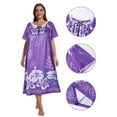 thumbnail image 4 of Baywell Plus Size Nightgows for Women Soft Cotton Casual Print Long Nightdress Short Sleeve U-neck House Dresses Sleepwear,XL-5XL, 4 of 8