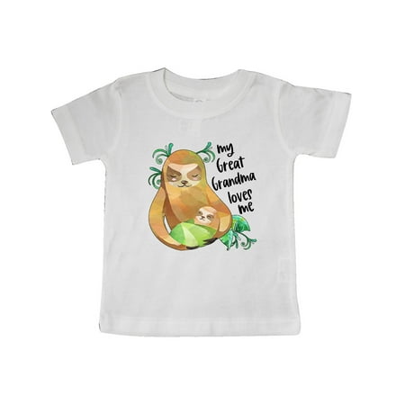 

Inktastic My Great Grandma Loves Me Cute Sloth and Baby Gift Baby Boy or Baby Girl T-Shirt