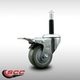 thumbnail image 2 of 3 Inch SS Gray Poly Swivel 3/4 Inch Expanding Stem Caster Total Lock Brake SCC, 2 of 2