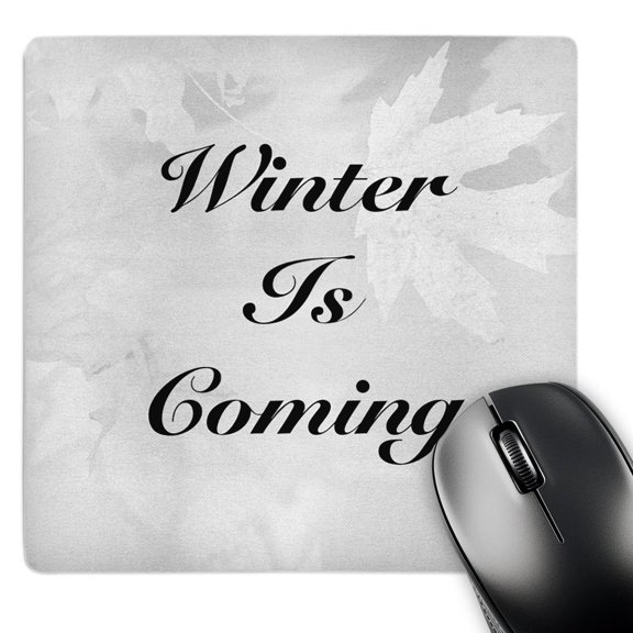 3dRose, Winter is Coming over a black and white photograph of autumn leaves. , MousePad