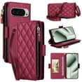 thumbnail image 2 of For Google Pixel 9 / 9 Pro 5G RFID Blocking Wallet Case, Crossbody Purse Phone Case with 9 Card Slots, Zipper Pocket & Detachable Strap,Red,For Pixel 9 / 9 Pro, 2 of 9