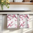 thumbnail image 7 of Spring Pink Flowers Kitchen Towels Set of 2, Botanical Peach Blossoms Floral Absorbent Dish Towels for Kitchen, Microfiber Hand Towel, Quick Drying Tea Towel for Cleaning Decorative Dishcloths, 7 of 7