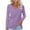 Purple, variant on Essentials Women's Regular-Fit Fashion Casual V-neck Long Sleeve T-Shirts Solid Color Basic Tops Tees Blouses